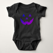 Halloween neon paarse zwarte Jack o lantaarn Romper (Voorkant)