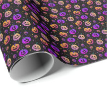 Halloween neon pompoen patroon