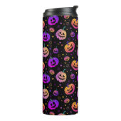 Halloween neon pompoen patroon thermosbeker (Gedraaid links)