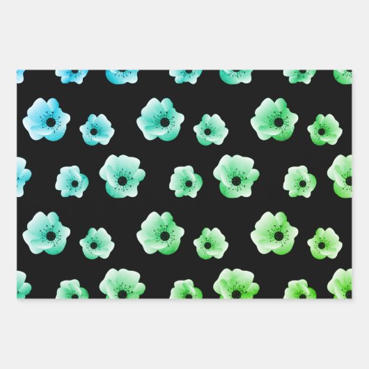 Halloween Neon Roze en Groen Gloeiende Skulls Oorl Inpakpapier Vel (Voorkant 2)