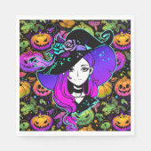 Halloween Neon Witch Servet (Voorkant)
