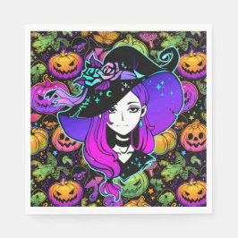 Halloween Neon Witch Servet