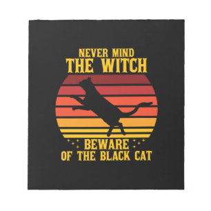 Halloween Neonged the Witch Beware Of The Cat Notitieblok