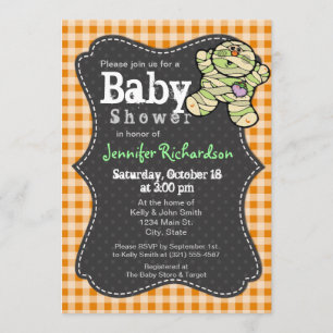 Halloween - Neutraal Baby shower Uitnodiging