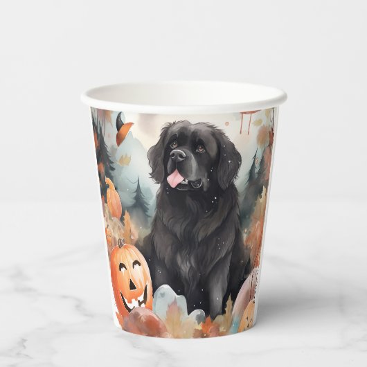 Halloween Newfoundland met pompoenen eng Papieren Bekers (Achterkant)