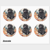 Halloween Newfoundland met pompoenen eng Ronde Sticker (Vel)
