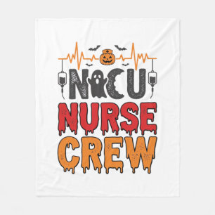Halloween NICU-verpleegster Crew Vintage typografi Fleece Deken