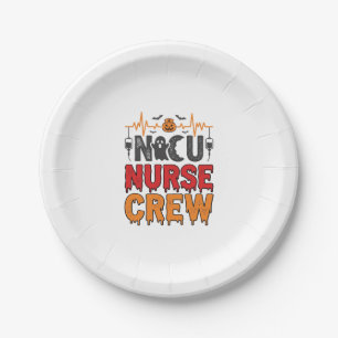 Halloween NICU-verpleegster Crew Vintage typografi Papieren Bordje