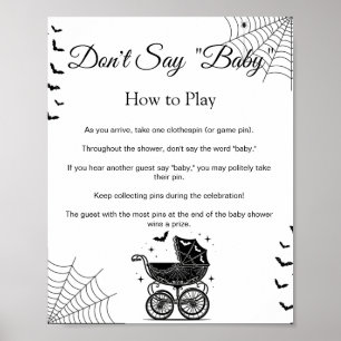 Halloween Niet Zeggen Baby Shower Spel Bord Poster