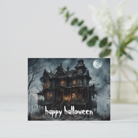 Halloween Night beroemd gemaakt door Raven Crow Briefkaart (Staand voorkant)