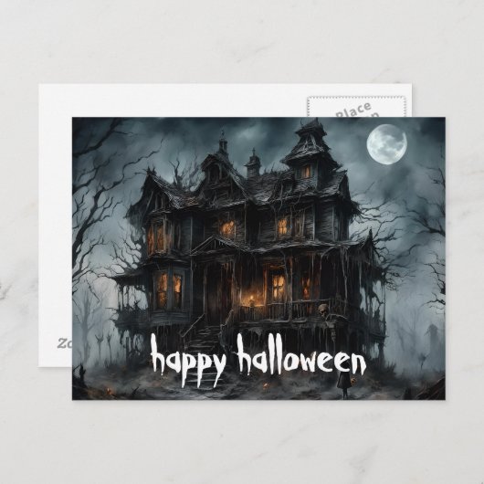 Halloween Night beroemd gemaakt door Raven Crow Briefkaart (Voorkant / Achterkant)