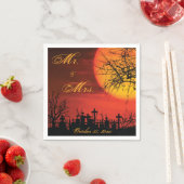 Halloween Night Black Wedding Paper Napkins Servetten (Insitu)