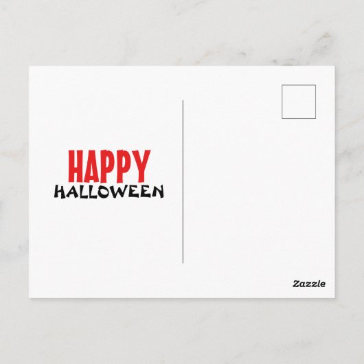 Halloween night cartoon ghost in town briefkaart (Achterkant)