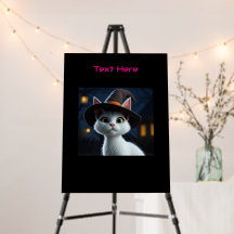 Halloween Night Cat Scary Looks Glowing Lights