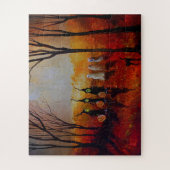 Halloween Night Full Moon Ghosts en heksen Legpuzzel (Verticaal)