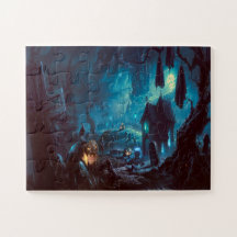 Halloween Night Full Moon Haunted Graveyard