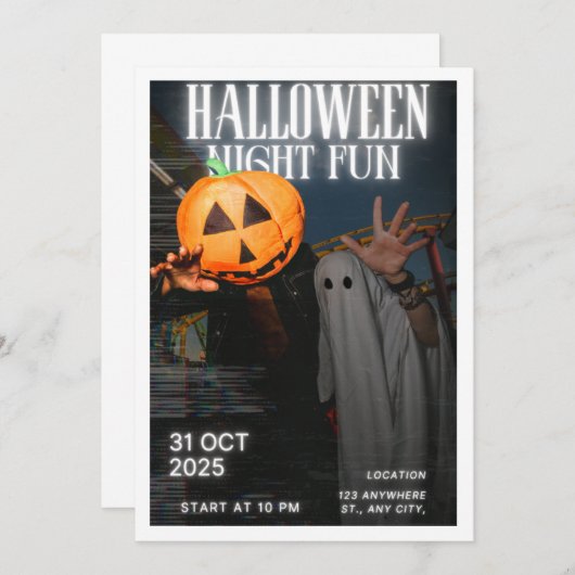 Halloween Night Fun Kaart (Voorkant / Achterkant)