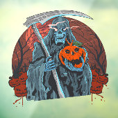 Halloween Night Grim Reaper Scary Pumpkins Raamsticker (Vel 3)