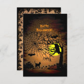 Halloween Night, Happy Halloween. Bedankkaart (Voorkant / Achterkant)