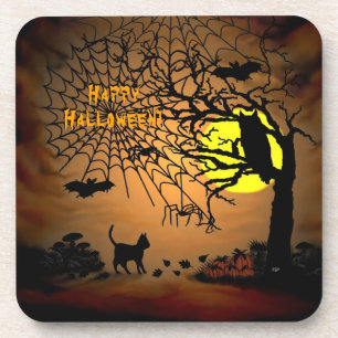 Halloween Night, Happy Halloween. Bier Onderzetter