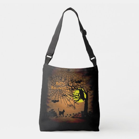 Halloween Night, Happy Halloween. Crossbody Tas (Voorkant)