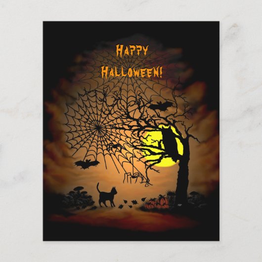 Halloween Night, Happy Halloween. Flyer (Voorkant)