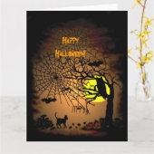 Halloween Night, Happy Halloween. Kaart (Gele Bloem)