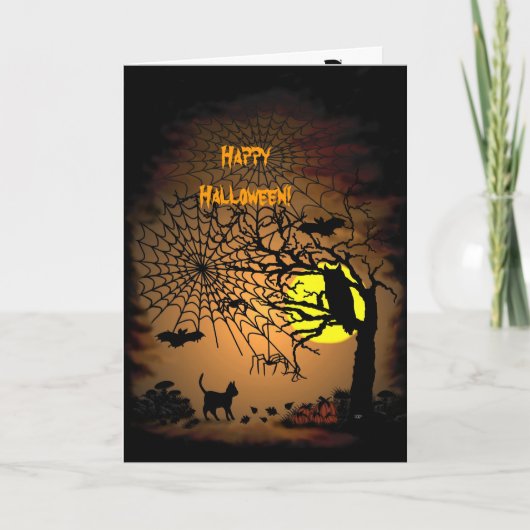 Halloween Night, Happy Halloween. Kaart (Voorkant)