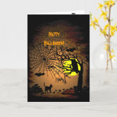 Halloween Night, Happy Halloween. Kaart (Gele Bloem)