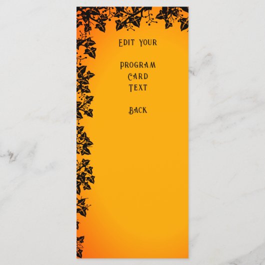 Halloween Night, Happy Halloween. Programmakaart (Achterkant)