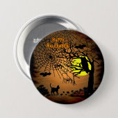 Halloween Night, Happy Halloween. Ronde Button 7,6 Cm (Voorkant /achterkant)