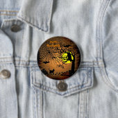 Halloween Night, Happy Halloween. Ronde Button 7,6 Cm (In situ)