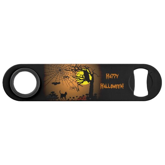 Halloween Night, Happy Halloween. Speed Flessenopener (Achterkant Horizontaal)