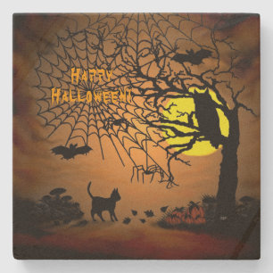 Halloween Night, Happy Halloween. Stenen Onderzetter