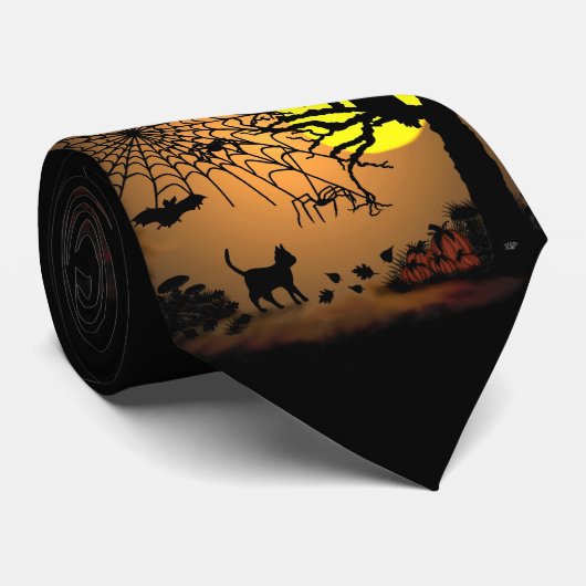 Halloween Night, Happy Halloween. Stropdas (Opgerold)