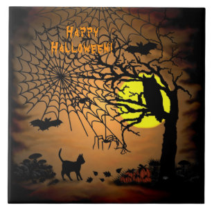 Halloween Night, Happy Halloween. Tegeltje