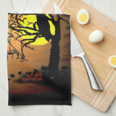 Halloween Night, Happy Halloween. Theedoek (Quarter Fold)