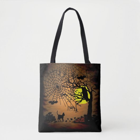 Halloween Night, Happy Halloween. Tote Bag (Voorkant)