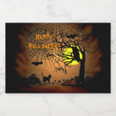 Halloween Night, Happy Halloween. Voedselcontainer Etiket (Enkel label)