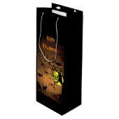 Halloween Night, Happy Halloween. Wijn Cadeautas (Voorkant Gekanteld)