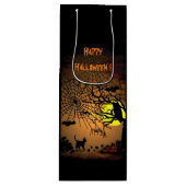 Halloween Night, Happy Halloween. Wijn Cadeautas (Voorkant)