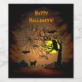 Halloween Night, Happy Halloween. Wijn Etiket (Enkel label)