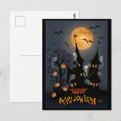 Halloween Night Hauning Vampire Castle briefkaart (Voorkant / Achterkant)