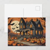 Halloween Night Haunted House of Horror Feestdagenkaart (Voorkant / Achterkant)