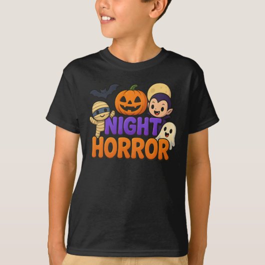 Halloween Night Horror Schattigee kleding Unisex T-shirt (Voorkant)