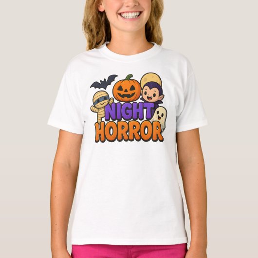 Halloween Night Horror Schattigee kleding Unisex T-shirt (Voorkant)