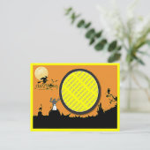 Halloween Night in Oranje Gloed Voeg uw foto toe Briefkaart (Staand voorkant)