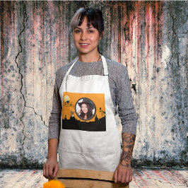 Halloween Night in Oranje Glow Voeg je foto toe Standaard Schort