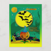 Halloween Night Jack o' Lantern Wizard Scene Briefkaart (Voorkant)