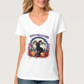 "Halloween Night Magic" Black Cat Shirt (Voorkant)